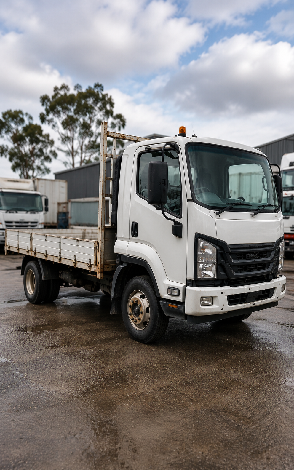 Commercial vehicle in damaged condition