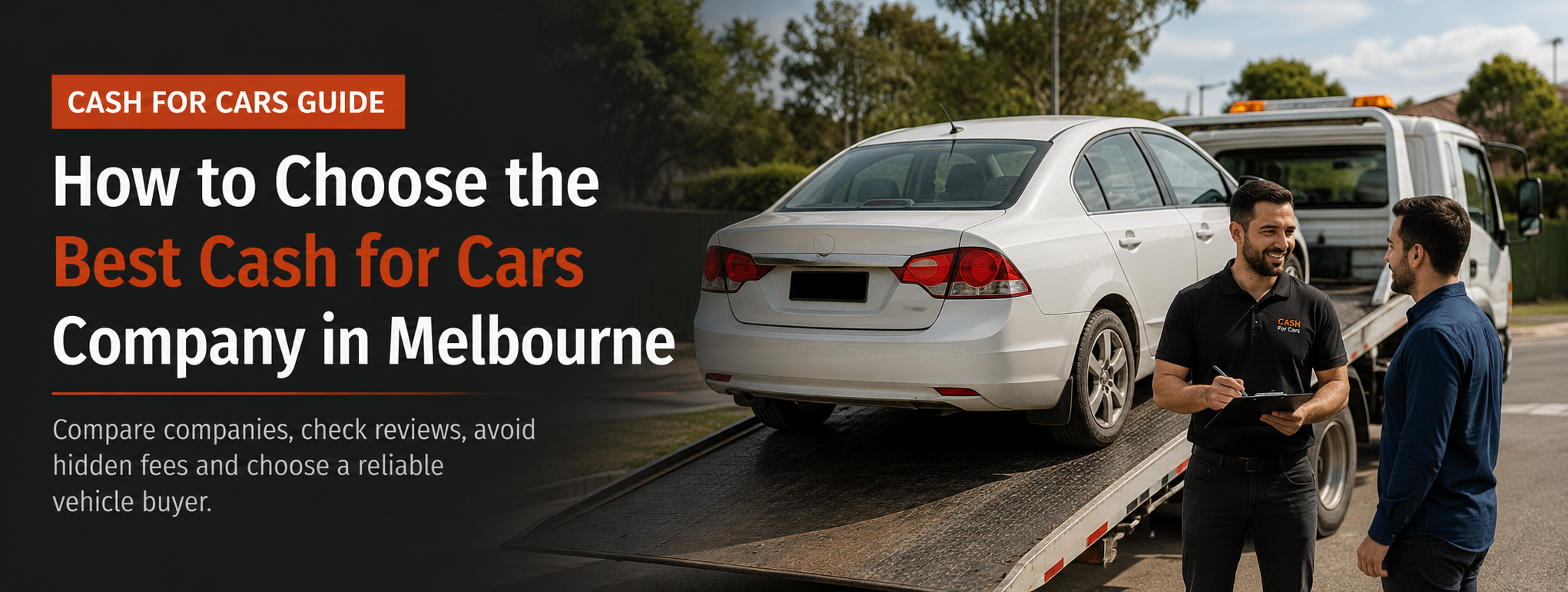 Tow truck collecting a vehicle for a cash for cars service in Melbourne